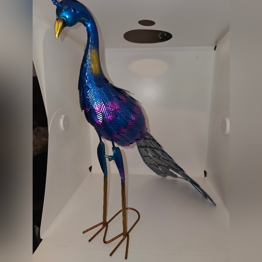 Metal Peacock With Long Tail